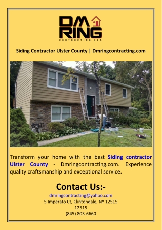 Siding Contractor Ulster County  Dmringcontracting.com