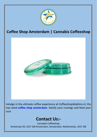 Coffee Shop Amsterdam  Cannabis Coffeeshop