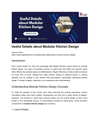 Useful Details about Modular Kitchen Design