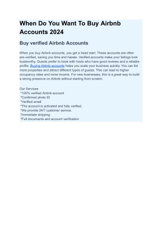 When Do You Want To Buy Airbnb Accounts 2024