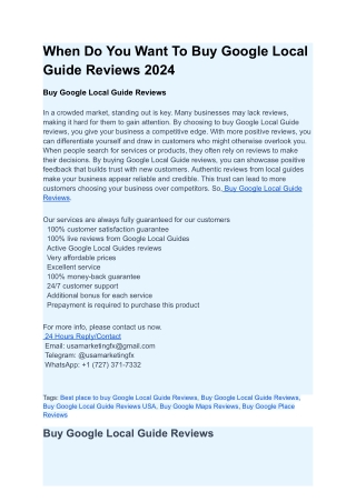 When Do You Want To Buy Google Local Guide Reviews 2024