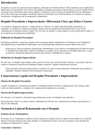 Despido Procedente e Improcedente: Diferencias Clave que Debes Conocer