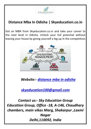 Distance Mba In Odisha  Skyeducation.co.in