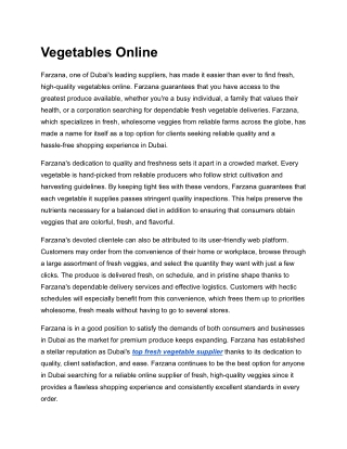 Vegetables Online