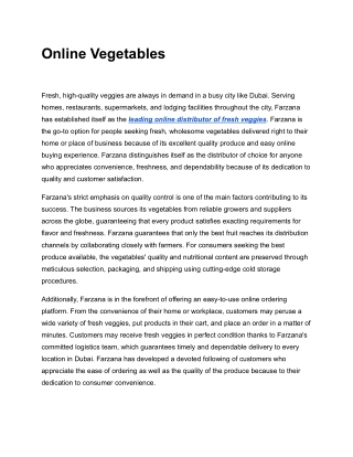 Online Vegetables