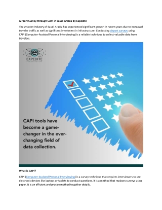 airport survey through capi in saudi arabia-