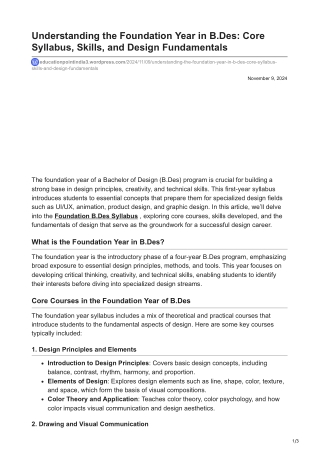 educationpointindia3.wordpress.com-Understanding the Foundation Year in BDes Core Syllabus Skills and DesignnbspFundamen