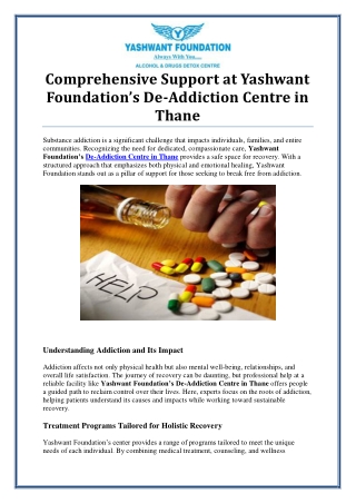 Leading De Addiction Centre in Thane for Lasting Recovery