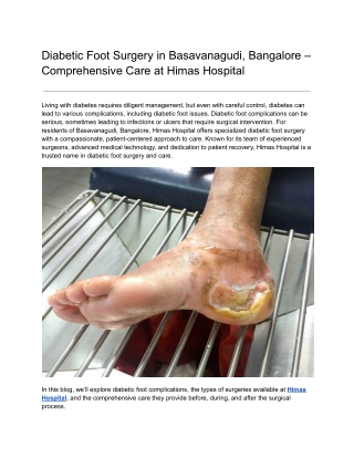 Diabetic Foot Surgery in Basavanagudi, Bangalore – Comprehensive Care at Himas Hospital (1)