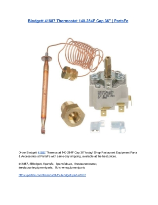 Blodgett 41887 Thermostat 140-284F Cap 36_ _ PartsFe