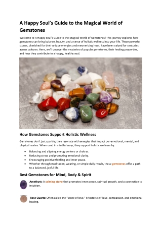 A Happy Soul Guide to the Magical World of Gemstones