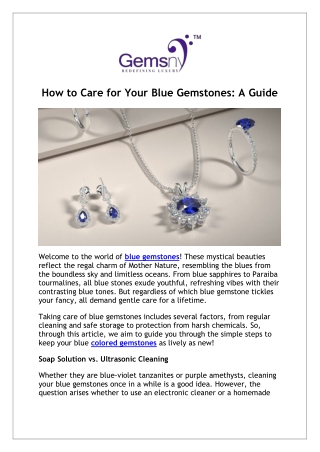 How to Care for Your Blue Gemstones: A Guide