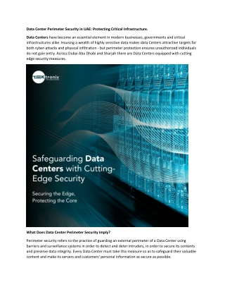 Data Center Perimeter Security in UAE