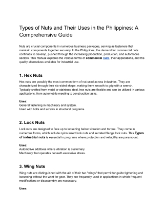Types of Nuts and Their Uses in the Philippines_ A Comprehensive Guide