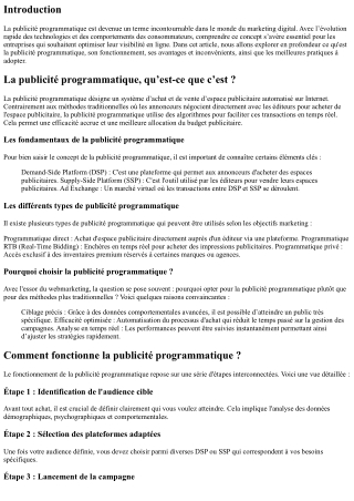 La publicité programmatique, qu’est-ce que c’est ?