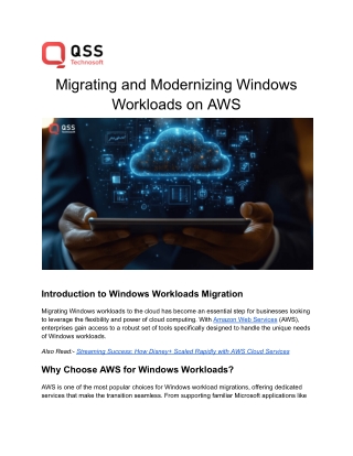 Migrating and Modernizing Windows Workloads on AWS