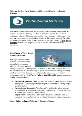 Puerto Vallarta Yacht Rental