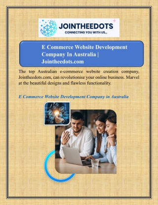 E Commerce Website Development Company In Australia | Jointheedots.com