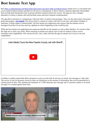 Best Inmate Text App