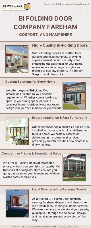 Bi folding Door Company Fareham, Gosport, and Hampshire