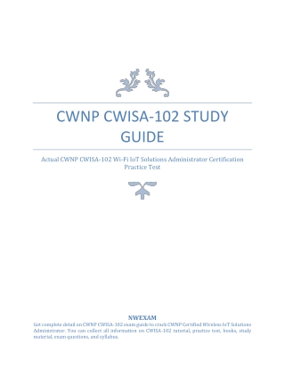 CWNP CWISA-102 Wi-Fi IoT Solutions Administrator Certification Practice Test