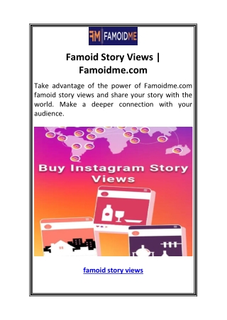 Famoid Story Views  Famoidme.com