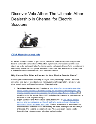 Discover Vela Ather_ The Ultimate Ather Dealership in Chennai for Electric Scooters