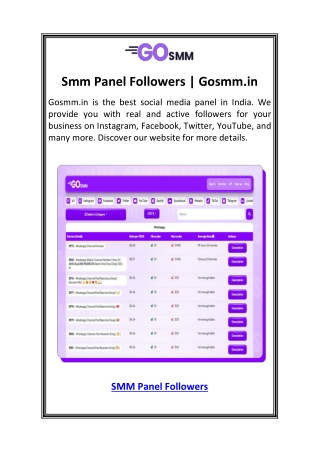 Smm Panel Followers  Gosmm.in