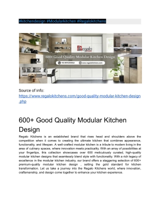 600  Good Quality Modular Kitchen Design