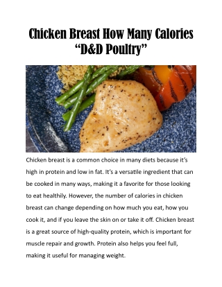 Chicken Breast How Many Calories