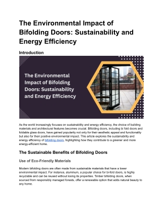 The Environmental Impact of Bifolding Doors_ Sustainability and Energy Efficiency