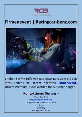 Firmenevent  Racingcar-benz.com