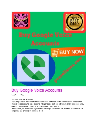 Buy Google Voice Accounts