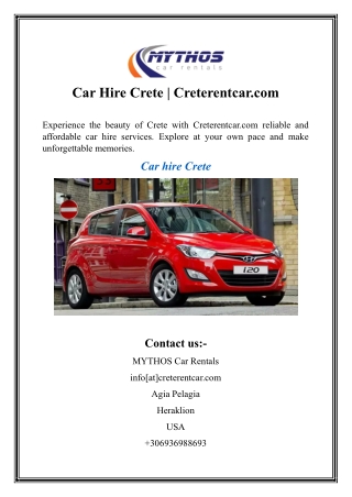 Car Hire Crete  Creterentcar.com