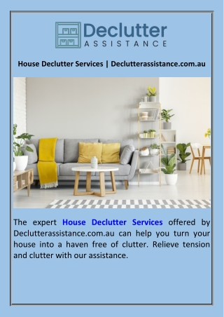 House Declutter Services  Declutterassistance.com.au
