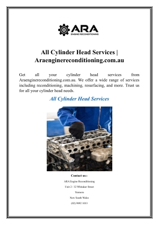 All Cylinder Head Services  Araenginereconditioning.com.au