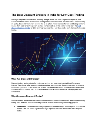 The Best Discount Brokers in India for Low-Cost Trading