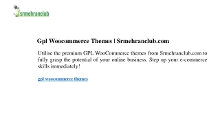 Gpl Woocommerce Themes  Srmehranclub.com