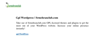 Gpl Wordpress  Srmehranclub.com