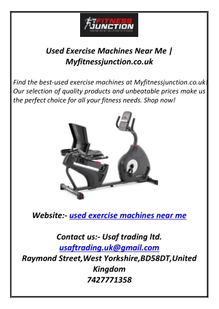 used exercise machines near me