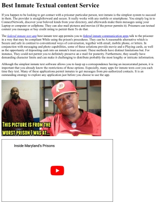 Best Inmate Textual content Provider