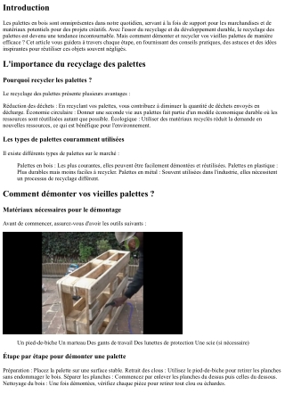 Comment Démonter et Recycler vos Vieilles Palettes ?