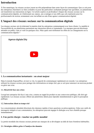 L'impact des réseaux sociaux sur la communication digitale