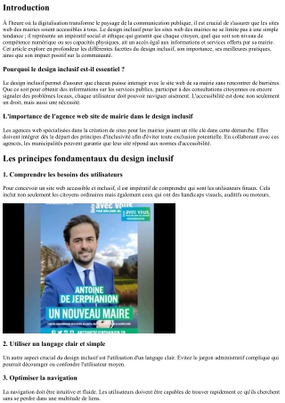 Le design inclusif pour les sites web des mairies