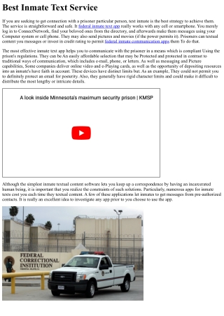 Finest Inmate Textual content Provider