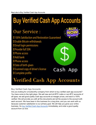 Best site to Buy Verified Cash App Accounts