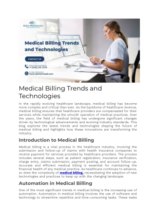 Medical Billing Trends and Technologies