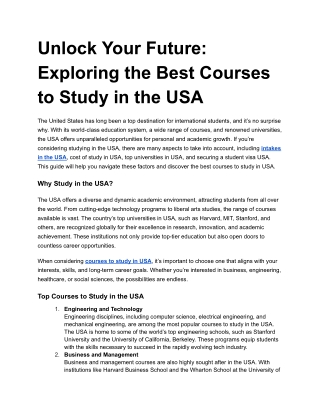 Unlock Your Future_ Exploring the Best Courses to Study in the USA