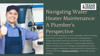 Navigating Water Heater Maintenance A Plumber’s Perspective