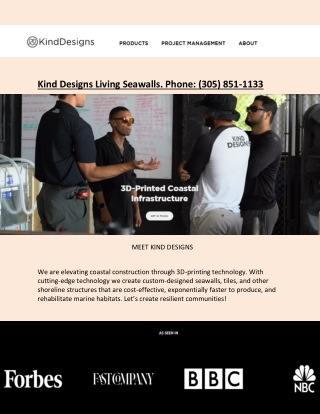 Kind Designs Living Seawalls. Phone (305) 851-1133